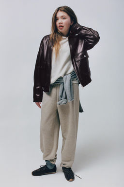 FAUX LEATHER JACKET WITH POCKETS