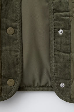 CONTRAST NYLON AND CORDUROY GILET - Zara фото 4