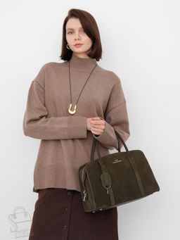 Сумка женская кожаная 2410YF d.khaki Polina&Eiterou в Новосибирске