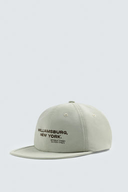EMBROIDERED FLAT PEAK CAP