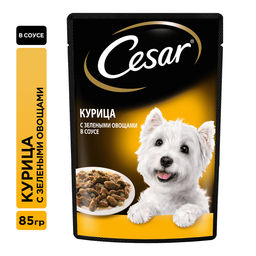 Паучи для взрослых собак, с курицей и зелеными овощами в соусе, 85г 10242611