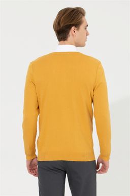 Мужской шафрановый трикотажный свитер Basic - U.s. polo assn фото 5
