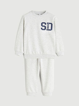 Bask?l? Erkek ?ocuk Sweatshirt ve E?ofman Alt?