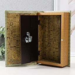 Шкатулка книга-сейф «Рыбалка», дерево, искусственная кожа, 3D тиснение, 21×13×5 см