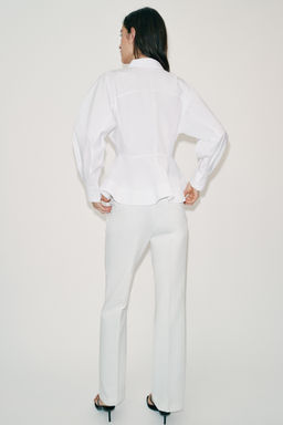 CAMISA POPEL?N PEPLUM / Blanco - Zara фото 5