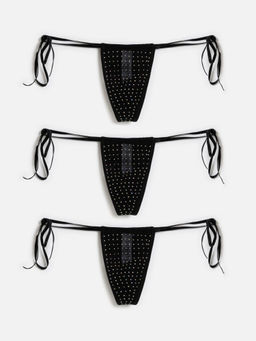 31204122245 Трусы стринги-бразилиано жен 3шт. Shushu черный