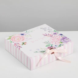 Коробка подарочная Весны в душе, 20 х 18 х 5 см, БЕЗ ЛЕНТЫ