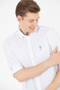 U. S. Polo Assn Мужская белая рубашка с длинным рукавом