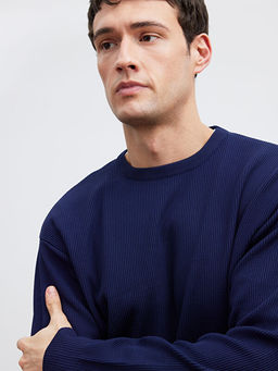 Bisiklet Yaka Fitilli Erkek Triko Kazak