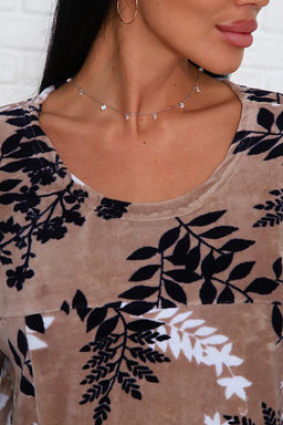 Туника велюровая (01019, бежевый)