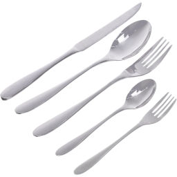 Набор столовых приборов "SANLI" 20шт (4ножа, 4ст.вилки, 4дес.вилки,4ст.ложки, 4ч.ложки), цвет серебро