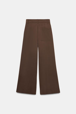 PANTAL?N ANCHO PINZAS / Marr?n vigor? - Zara фото 8