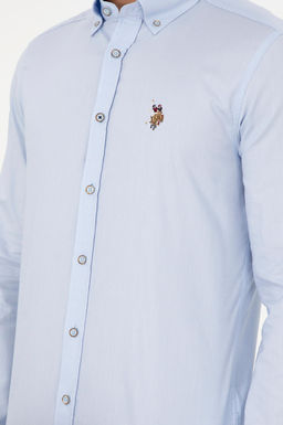Мужская голубая базовая рубашка с длинным рукавом Неожиданная скидка в корзине - U.s. polo assn фото 7