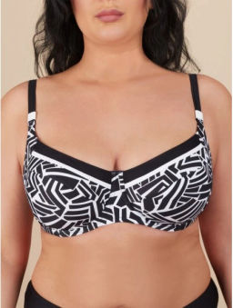 -36% БЮСТГАЛЬТЕР КУПАЛЬНЫ Milavitsa 460212/223 черный с белым