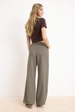 Tas DOKUMLU Tencel Kar?s?ml? Yuksek Bel Wide Leg Jeans TWOSS26JE00171 - Trendyolmilla фото 4