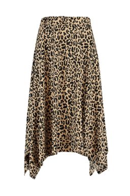 TRENDYOLMILLA Siyah Volanl? Asimetrik Yuksek Bel Midi Esnek Orme Etek TWOAW20ET0440  фото 20