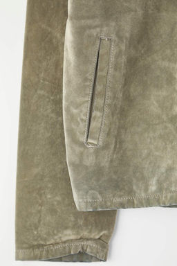 Bej Suet Gorunumlu Flok Bask?l? Regular Denim Ceket TWOAW26CE00050 - Trendyolmilla фото 7