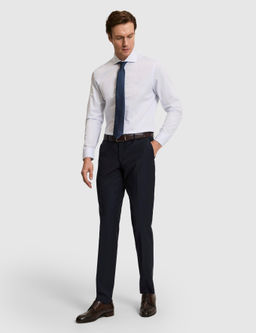 A__k Mavi Slim Fit Pamuk Klasik G_mlek