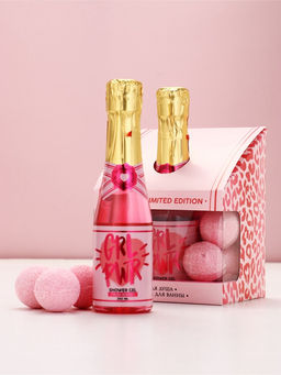 Подарочный набор GRL, гель для душа шампанское и бомбочки для ванны, Чистое Счастье