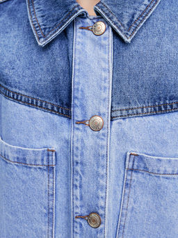 Джинсовая рубашка-пэчворк / Zarina  фото 7