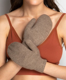 Варежки из монгольского кашемира UL капучино