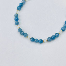 Браслет из Аквамарина и Лунного камня 18 см +