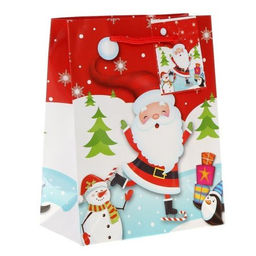 Цена за 12 шт. Пакет подарочный 12х15х6 Новый год / 16023 /уп 12/2400/ микс - Галеонтрейд фото 3