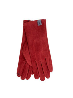 Перчатки осенние из мягкого трикотажа, цвет красный