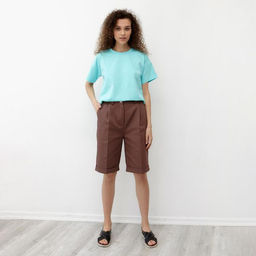 Футболка женская MINAKU REGULAR FIT, голубая, размер 42