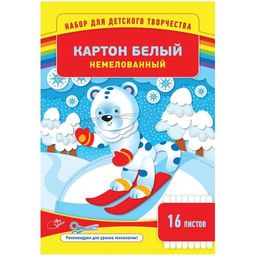 Картон белый ArtSpace А4 16л. (Нкн16б_6962/220683) немелованный, в папке