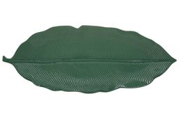 Блюдо-листок Мадагаскар зеленое, 47 х 19 см
