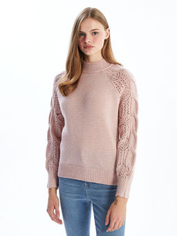 Yar?m Bal?k?? Yaka Ajurlu Kad?n Triko Kazak