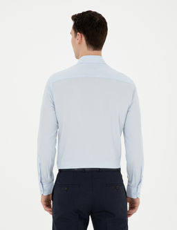 A__k Mavi Slim Fit Uzun Kollu G_mlek