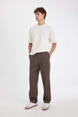 Широкие прямые брюки из габардина - Defacto фото 4