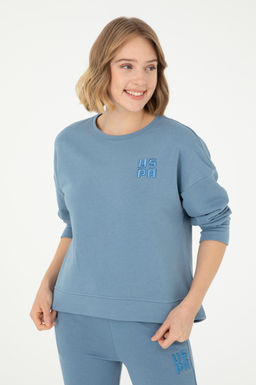 Женский темно-синий базовый свитшот - U.s. polo assn фото 3