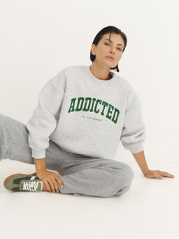 Утепленный свитшот оверсайз ADDICTED - NEVERLATE фото 4