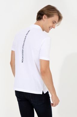 U. S. Polo Assn Мужская белая футболка с воротником-поло - U.s. polo assn фото 2