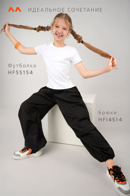 Футболка для девочки в рубчик из рибаны Happyfox