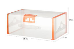 Набор 4 коробок для хранения мужской обуви 35*21*14 см Оранжевая кайма складные, c ручкой.. - Elan gallery фото 2