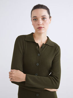 Polo Yaka Triko Elbise