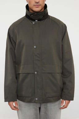 Haki Regular Fit Kadife Yaka Detayl? Mevsimlik Unisex Mont TMNAW25MO00017 - Trendyolmilla фото 9