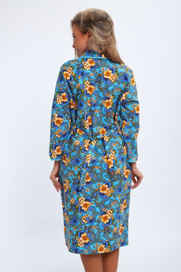 Халат женский из фланели Маша цветы