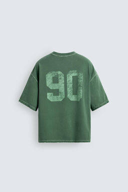 CAMISETA BOXY FIT LAVADA GR?FICOS / Verde - Zara фото 8