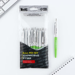 Цена за 10 шт. Ручка шариковая, синяя паста автоматическая 0.7 мм пластик С 23 февраля - Artfox фото 5