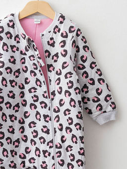 Bisiklet Yaka Uzun Kollu Bask?l? K?z Bebek Fermuarl? Uyku Tulumu - Waikiki фото 3