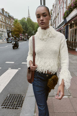 FRINGED KNIT JUMPER