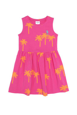 Розовое трикотажное платье без рукавов для девочки Неожиданная скидка в корзине - U.s. polo assn фото 6