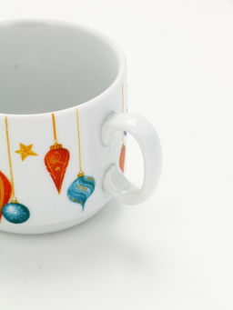 Чайная пара новогодняя С Новым годом! Новогодние игрушки, 220 мл, кружка, блюдце