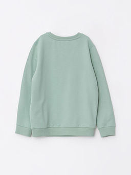 Bisiklet Yaka Bask?l? Uzun Kollu K?z ?ocuk Sweatshirt - Waikiki фото 2