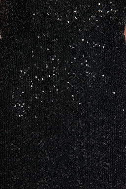 TRENDYOLMILLA Siyah Vucuda Oturan Astarl? Par?lt?l? Pullu Orme Payet S?k Abiye Elbise TPRAW24EL00233 фото 5